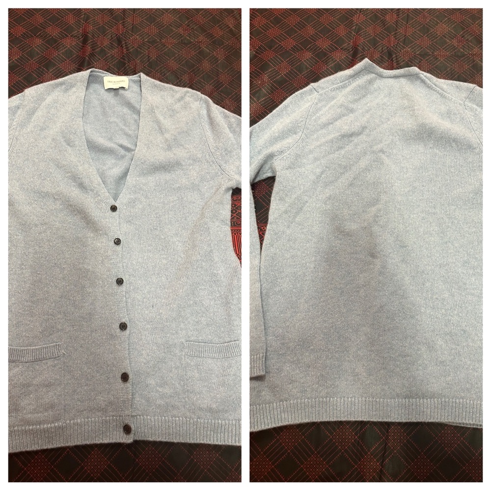 Eric Bompard cashmere cardigan sweater 
Size XL
Pit to pit: 17”
Length: ~27”